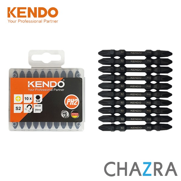 KENDO 토션비트셋트 양날십자  S2 65mm 10pcs