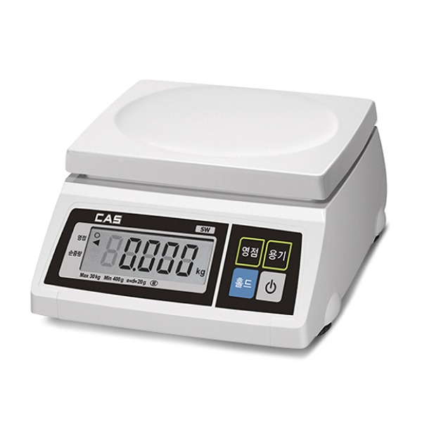 카스 SW-1S 디지털 전자저울 단순 중량 업소용 주방 계량 저울 2kg(1g) 400-0068