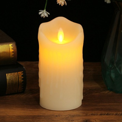 LED 리얼라잇 캔들 15cm 웜색 파라핀 촛농 전자초 (390032)